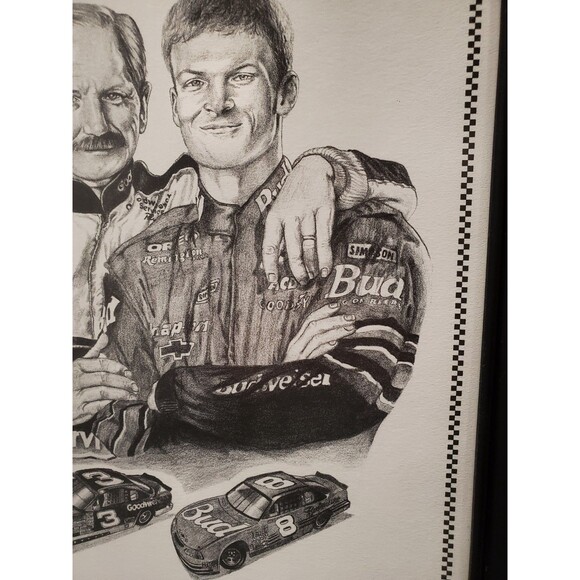 Dale Adkins Art- Dale Earnhardt SR & JR Sketch Drawing Print - 0226 - Picture 4 of 9